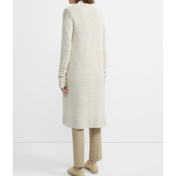 Theory Linen-Cashmere Open Cardigan in Cream Tan Size Large Duster - Picture 2 of 8